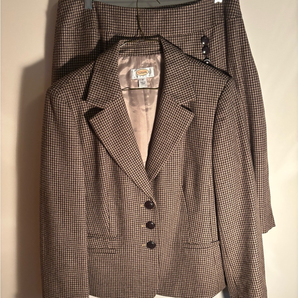 Talbots Houndstooth Blazer and matching Skirt